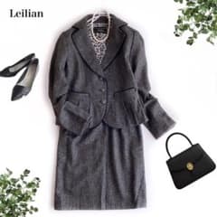 @【9号】Leilian レリアン ツイード ヘリンボーン ラメセレモニースーツ
