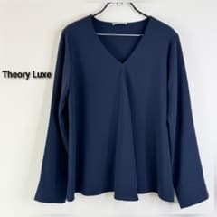 Theory Luxe Vネック ジョーゼット ブラウス 紺色 アセテート混 - メルカリ