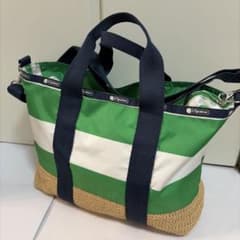 グリーン×ホワイト LeSportsac MED BOARDWALK TOTE - メルカリ