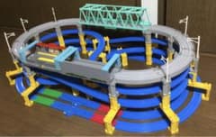 プラレール線路 たくさん走らせよう！ 4段グレー高架複線無限ループ 