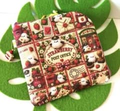ハンドメイド♪L字ポーチ♪パネルプリント生地♡苺♡シマエナガ