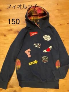 フィオルッチ☆ロングパーカー裏起毛150☆紺のサムネイル