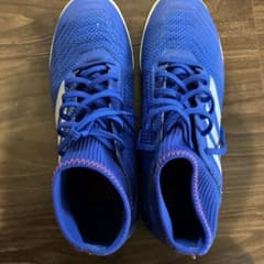 adidas 青 サッカーシューズ ハイカット - メルカリ