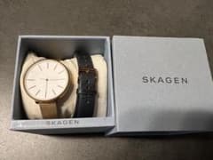 SKAGEN レディース 腕時計 メッシュベルト レザーベルト付　電池切れのサムネイル