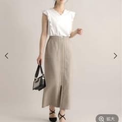新品　AndemiuフロントポケットZIPIラインスカート新色モカ　Mサイズのサムネイル