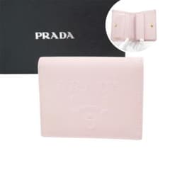 ✨Sランク✨　PRADA ミニ財布　サフィアーノレザー　サフィアーノ　レタリング ✨Aランク✨ PRADA ミニ財布 サフィアーノレザー レタリング