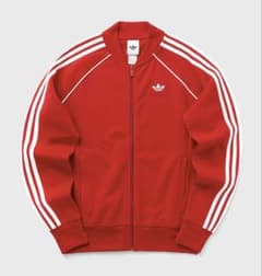 adidas レッド ジップアップジャケット - メルカリ