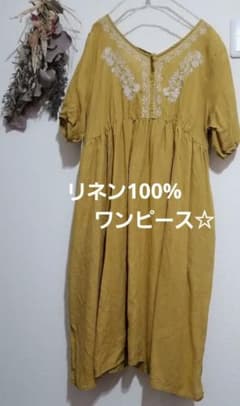 リネン刺繍ワンピース※。.:*:・'°☆のサムネイル