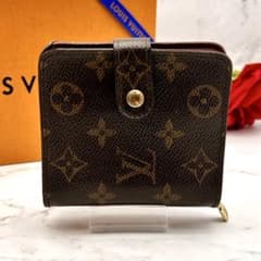 ルイヴィトン モノグラム 二つ折り財布 コンパクトジップ ラウンド