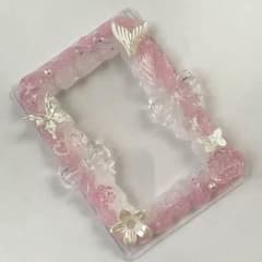 ホイップデコ　硬質トレカケース　ハンドメイド　ピンク　推し活　B7　トレカ　縦のサムネイル