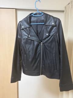 レディース ライダースジャケット ブラックのサムネイル