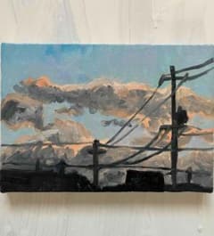 16×23㎝「近所の風景 その1」油彩・原画・サムホールサイズ - メルカリ