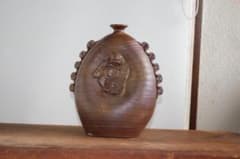 備前焼 窯変 扁壺 大黒天像 布袋像 徳利 花器 飾壺 古民具 民藝 備前焼 窯変 扁壺 大黒天像 布袋像 徳利 花器 飾壺 古民具 民藝 - メルカリ