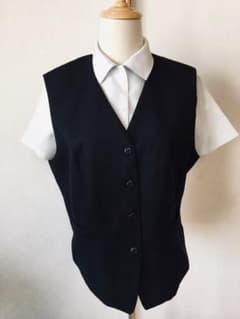 中古SEVEN UNIFORM 15号ベスト/ストライプ柄/OL事務服のサムネイル