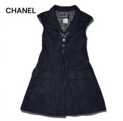 CHANEL シャネル ツイード ラメ ノースリーブ ワンピース 36 - メルカリ