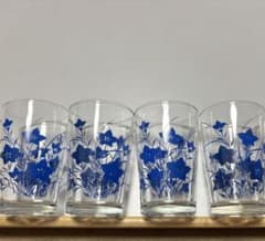 桔梗柄 ガラスコップ 4個セットのサムネイル