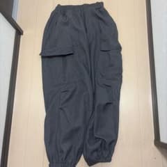 レディース カーゴパンツ ダークグレー ウエストゴム