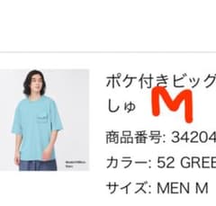 ポケ付きビッグT(半袖) シナぷしゅM グリーンのサムネイル