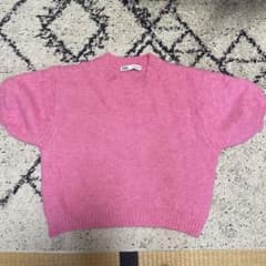 zara   ザラ　ピンク　パフスリーブニットのサムネイル