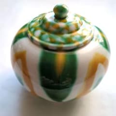蓋付き水盂 唐三彩 陶芸 骨董品 古美術 小瓜罐 - メルカリ