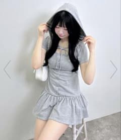 INGNI フード付き ミニワンピース グレーのサムネイル
