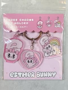 에스터 토끼 3 매력 키 체인 리본 토끼 귀여운 캐릭터