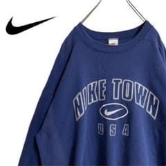【古着】90s USA製 銀タグ NIKE ナイキ 刺繍 スウェット Lのサムネイル