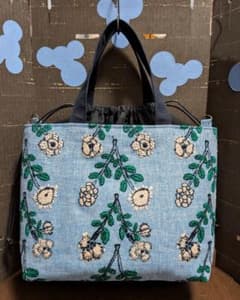 ミナペルホネンあおりポケット付き巾着トートバッグ　　ハンドメイド あおり巾着トートバッグ×ミナペルホネン - メルカリ