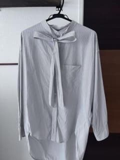 ⭐️美品BALENCIAGAバレンシアガ リボンシャツ 背ロゴ ストライプ34 