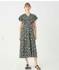 ちこ　トゥモローランド　ballsey スピアワートプリント ワンピース トゥモローランド スピアワートプリント フレアスリーブワンピース