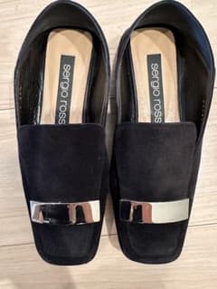 Sergio Rossi 黒 スエード フラットシューズ