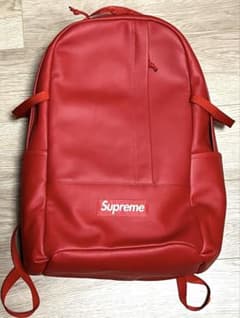 Supreme Leather Backpack Red 23FW - メルカリ
