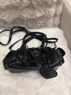 SHEINクロコ風 2WAY ショルダーバッグ ブラックのサムネイル