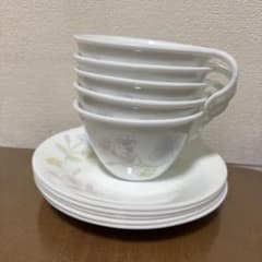 Corelle 花柄 コーヒーカップ 5個セット メイブルー 5客セット - メルカリ