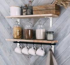 public 壁掛け 吊り棚金具 キッチン 収納 DIY ネジ付きのサムネイル