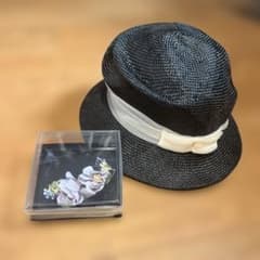 麦わら帽子 コサージュ付き アトリエ染花 OLIKA - メルカリ