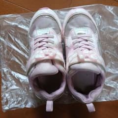 Moonstar キッズ スニーカー ピンク リボン 19.5cm