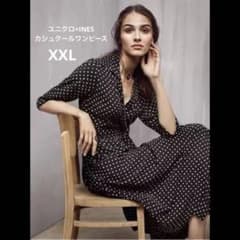 ユニクロ　イネス　INES レーヨンカシュクールワンピース　ドット　XXLのサムネイル