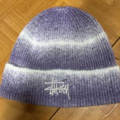 STUSSY ニット帽 パープル ホワイトのサムネイル