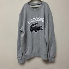 LACOSTEラコステ4 US Mグレー トレーナートップスメンズユニセックス 