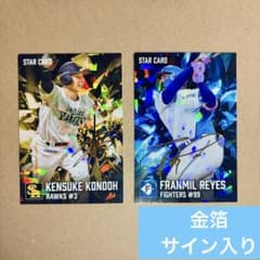 【極美品】プロ野球カード近藤健介+F.レイエスSTARCARDセット　野球グッズのサムネイル