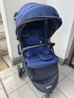 美品】Aprica AB型 スムーヴプレミアム ベビーカー 三輪 ネイビー 