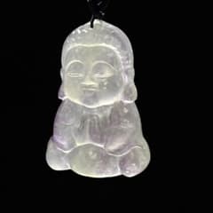 Thumbnail of 白月光翡翠 佛像ペンダント 氷種翡翠 ネックレストップ 一点物