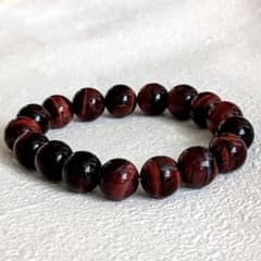 天然石 レッドタイガーアイ ブレスレット 赤虎目石 12mm 内径17.5cmのサムネイル