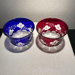 江戸切子　ぐい呑み　梅の花のサムネイル