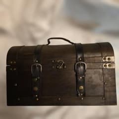 木製 ストレージボックス 宝箱 ダークブラウン