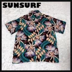 【美品】SUNSURF アロハシャツ 半袖 開襟 月下美人 ボタニカル 黒 L. 美品】SUNSURF アロハシャツ 半袖 開襟 月下美人 ボタニカル 黒 L