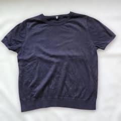 UNIQLO UV カットクルーネックセーター/ウォシャブル ネイビーのサムネイル