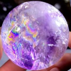 超絶綺麗✨52mm 虹入りアメジスト 丸玉 スフィア 紫水晶 - メルカリ