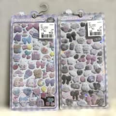 【正規品】ふわふわドロップシール　ぬいぬいふわふわ　しろくろふわふわのサムネイル